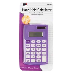Charles Leonard Primary Dual-Powered 8-Digit Calculators, 3-3/4"H x 2-1/4"W x 19/50"D, Assorted Colors, Pack Of 6 Calculators