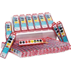 Charles Leonard Semi-Moist Watercolor Paint Sets, Pack Of 36 Sets