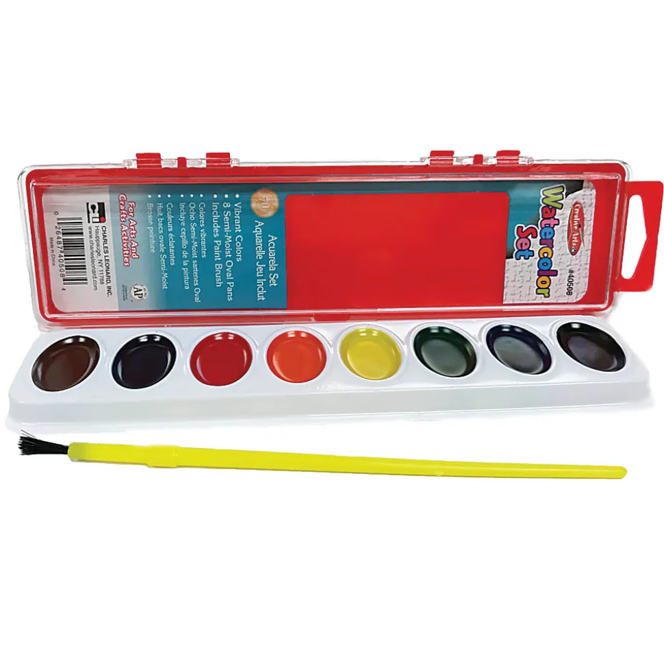 Charles Leonard Semi-Moist Watercolor Paint Sets, Pack Of 36 Sets