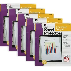 Charles Leonard Top-Loading Sheet Protectors, 8 1/2" x 11", Clear, Pack Of 250