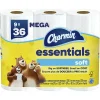 Charmin Essentials Soft Mega 2-Ply Toilet Paper Rolls, 4" x 4-1/2", 330 Sheets Per Roll, White, Pack Of 9 Rolls
