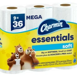 Charmin Essentials Soft Mega 2-Ply Toilet Paper Rolls, 4