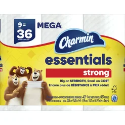 Charmin Essentials Strong Mega 2-Ply Toilet Paper Rolls, 4