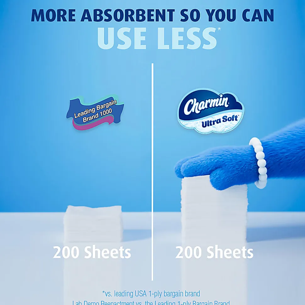 Charmin Ultra-Soft 2-Ply Bathroom Tissue, 4" x 4", 336 Sheets Per Roll, Pack Of 6 Mega XL Rolls