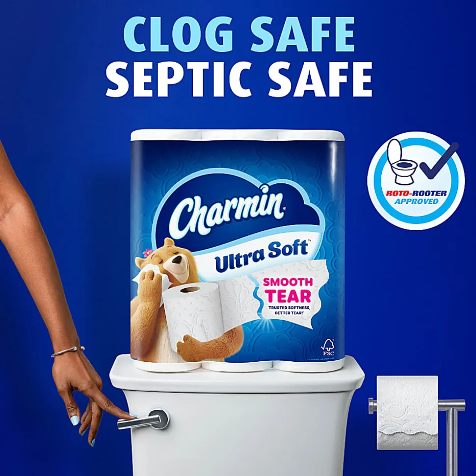 Charmin Ultra Soft 2-Ply Toilet Paper, 4" x 4", 208 Sheets Per Roll, Pack Of 24 Mega Rolls