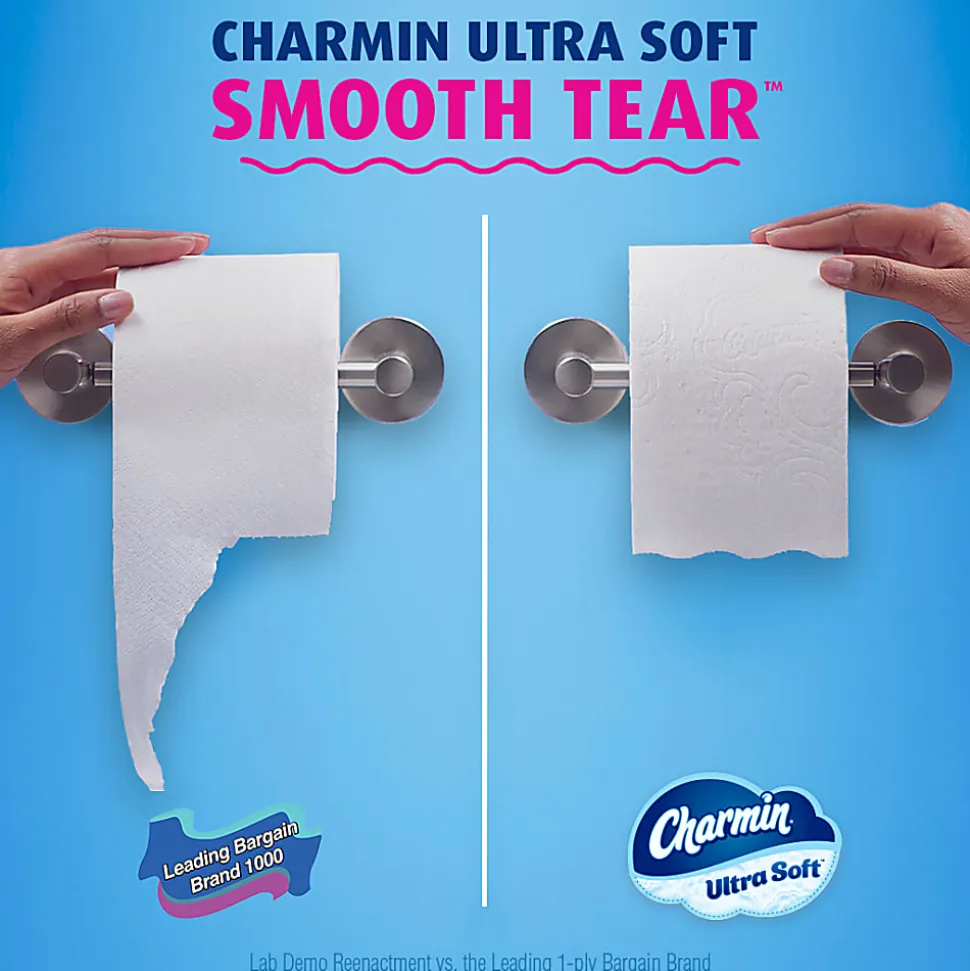 Charmin Ultra-Soft 2-Ply Toilet Paper Mega Rolls, 4" x 4", White, 224 Sheets Per Roll, Pack Of 12 Rolls