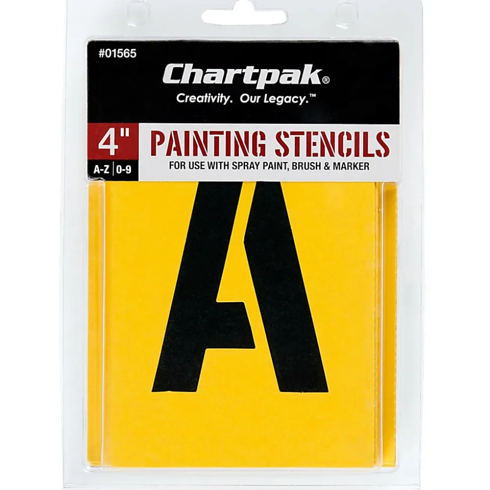 Chartpak Pickett Painting Stencils, Numbers/Letters, 4"