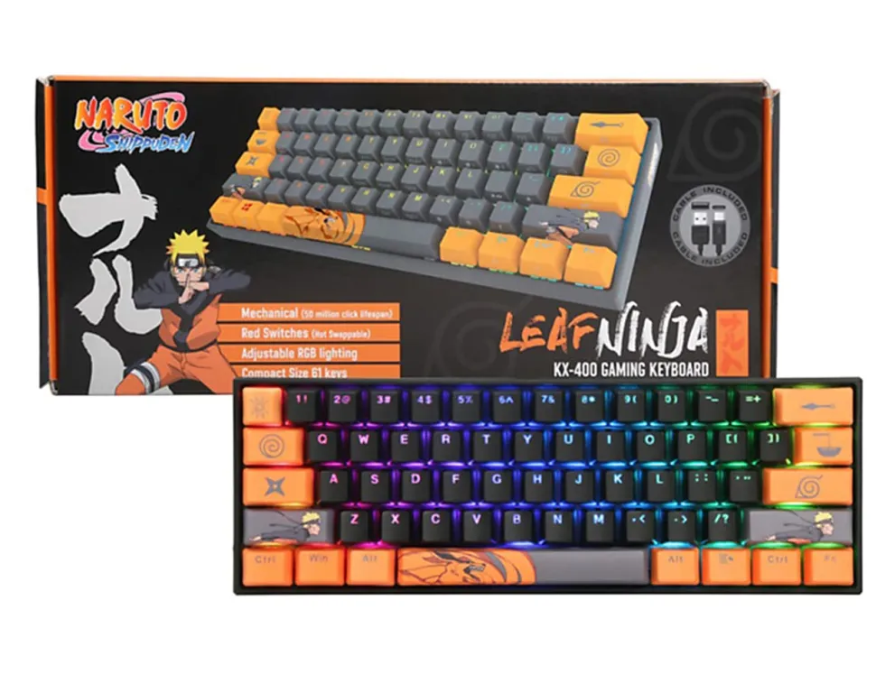 Check Point Naruto 60% Mechanical RGB Keyboard, Leaf Ninja, Mid-Size, NA-KB-1003