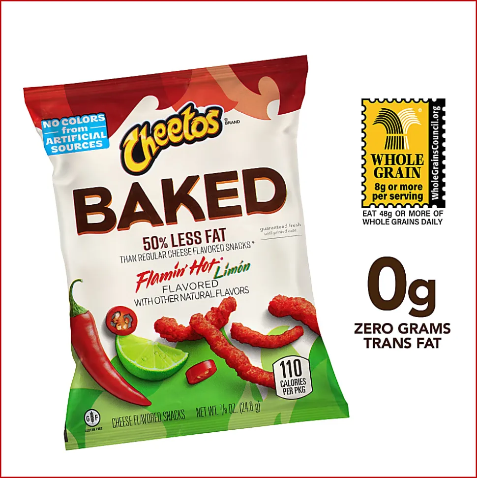 Cheetos® Baked Flamin Hot Limon Whole Grain Snacks, 0.875 Oz, Total Qty 104