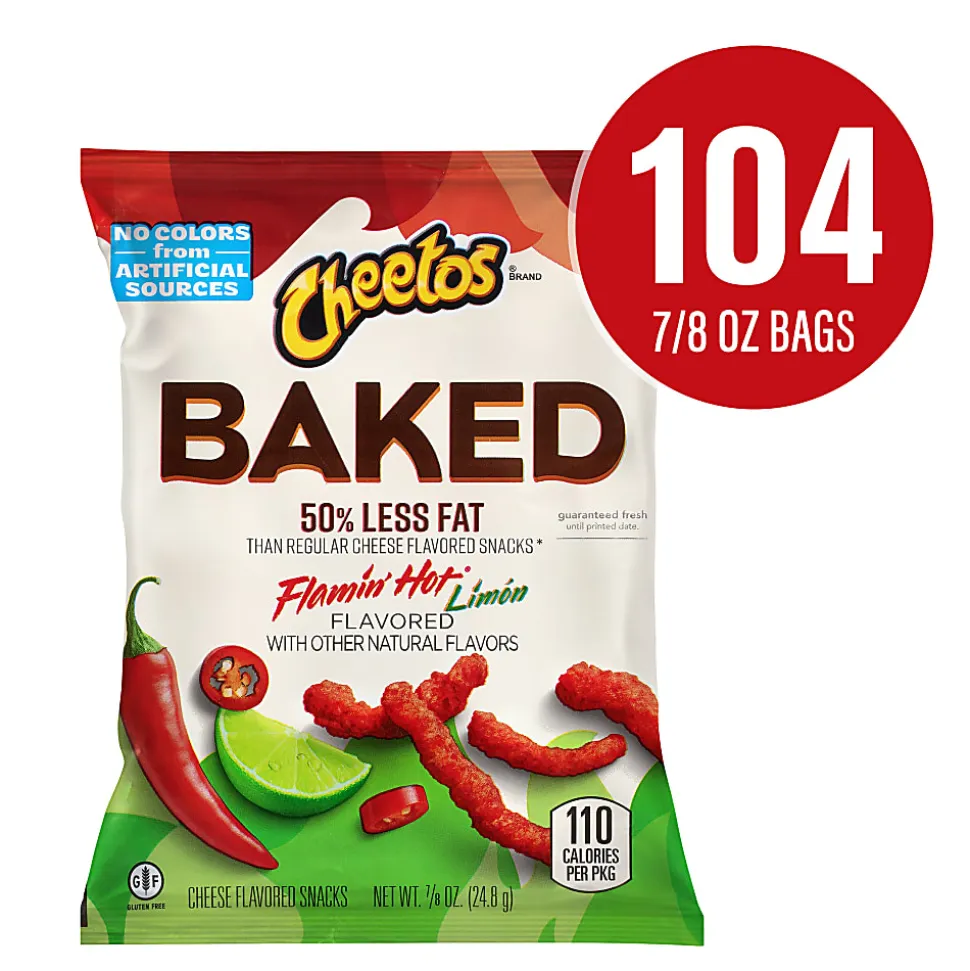 Cheetos® Baked Flamin Hot Limon Whole Grain Snacks, 0.875 Oz, Total Qty 104