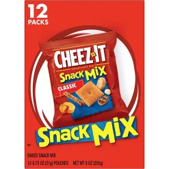 Cheez-It Crackers Snack Mix Tray, 0.75 Oz, 12 Pouches Per Box, Pack Of 2 Boxes