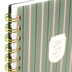Cherrywood Lane for Mead Cambridge® Academic 2026-2027 Weekly Monthly Planner, Piper Stripe, Small, 5 1/2" x 8 1/2"