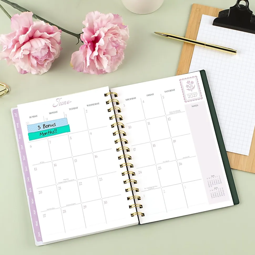 Cherrywood Lane for Mead Cambridge® Academic 2026-2027 Weekly Monthly Planner, Piper Stripe, Small, 5 1/2" x 8 1/2"