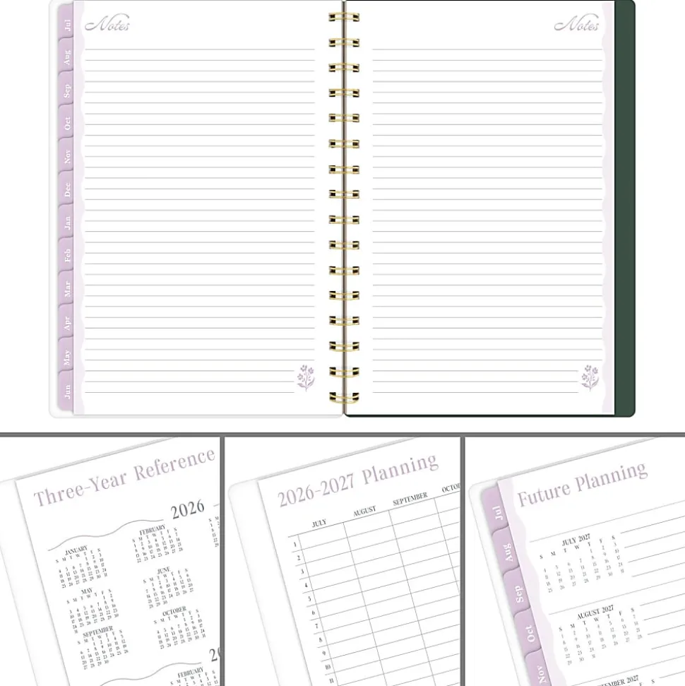 Cherrywood Lane for Mead Cambridge® Academic 2026-2027 Weekly Monthly Planner, Piper Stripe, Small, 5 1/2" x 8 1/2"