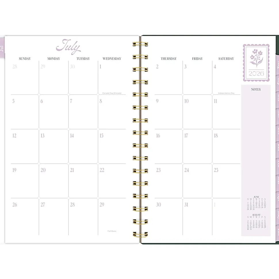Cherrywood Lane for Mead Cambridge® Academic 2026-2027 Weekly Monthly Planner, Piper Stripe, Small, 5 1/2" x 8 1/2"