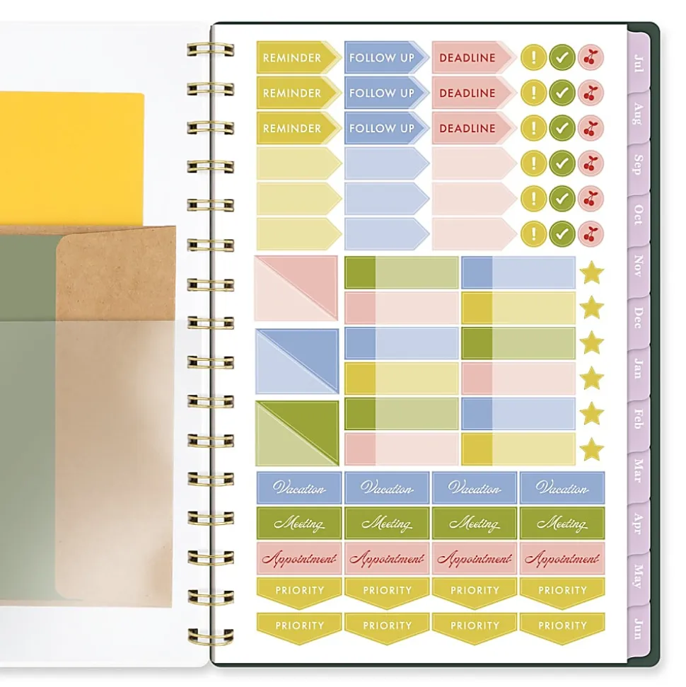 Cherrywood Lane for Mead Cambridge® Academic 2026-2027 Weekly Monthly Planner, Piper Stripe, Small, 5 1/2" x 8 1/2"
