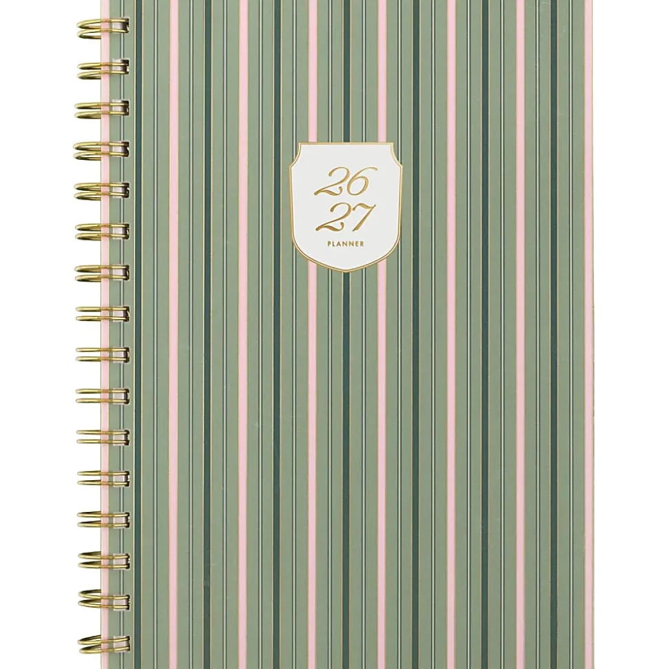 Cherrywood Lane for Mead Cambridge® Academic 2026-2027 Weekly Monthly Planner, Piper Stripe, Small, 5 1/2" x 8 1/2"