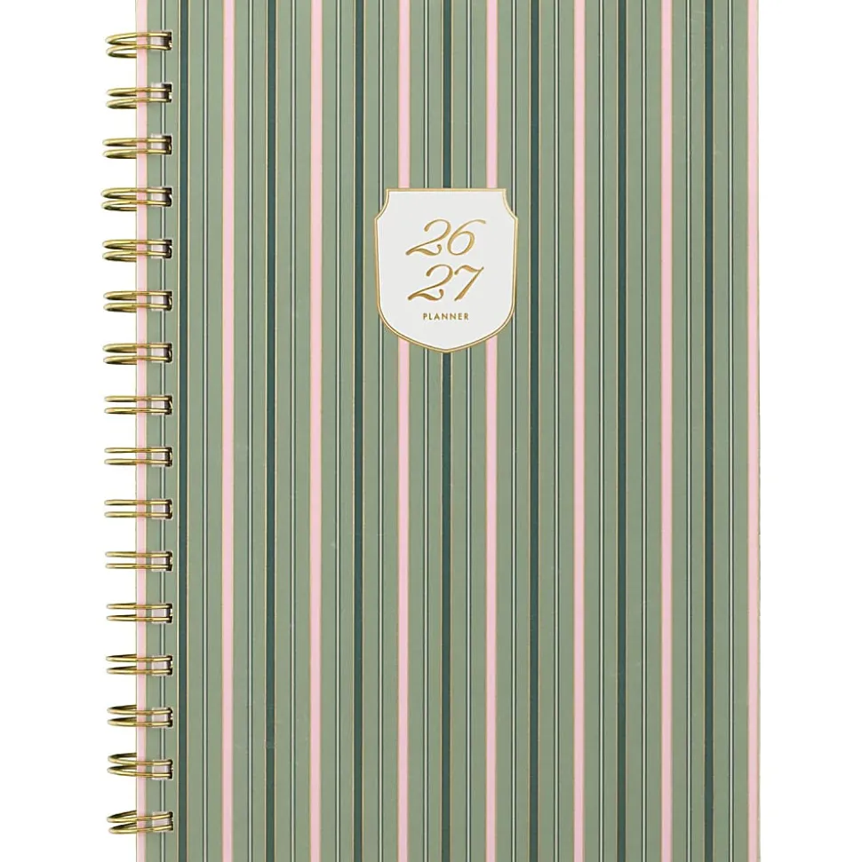 Cherrywood Lane for Mead Cambridge® Academic 2026-2027 Weekly Monthly Planner, Piper Stripe, Small, 5 1/2" x 8 1/2"