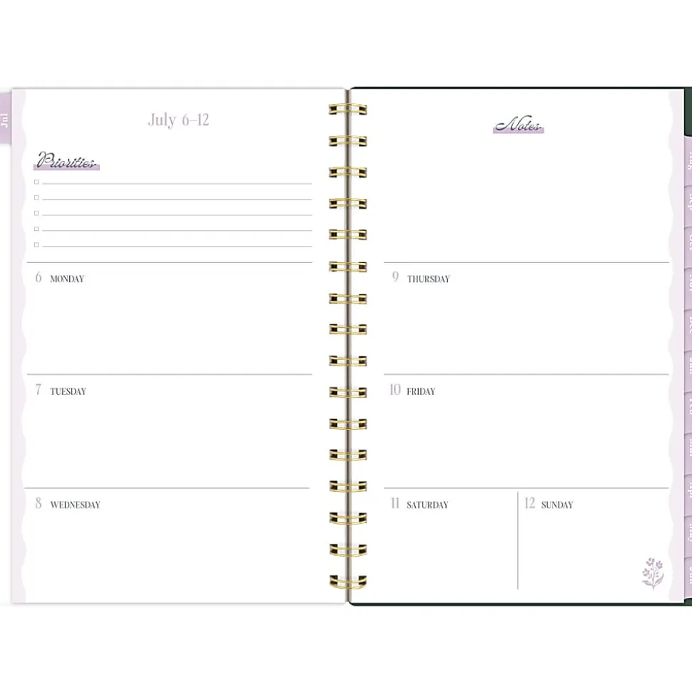Cherrywood Lane for Mead Cambridge® Academic 2026-2027 Weekly Monthly Planner, Piper Stripe, Small, 5 1/2" x 8 1/2"