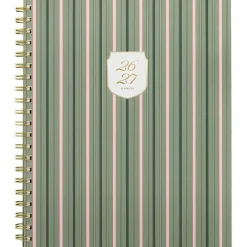Cherrywood Lane for Mead Cambridge® Academic 2026-2027 Weekly Monthly Planner, Piper Stripe, Large, 8 1/2" x 11"