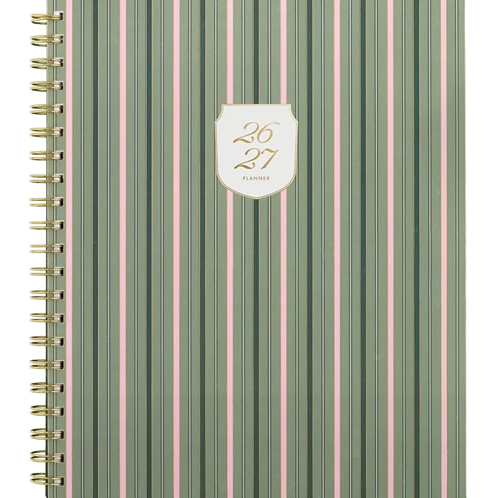 Cherrywood Lane for Mead Cambridge® Academic 2026-2027 Weekly Monthly Planner, Piper Stripe, Large, 8 1/2" x 11"