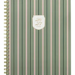 Cherrywood Lane for Mead Cambridge® Academic 2026-2027 Weekly Monthly Planner, Piper Stripe, Large, 8 1/2" x 11"