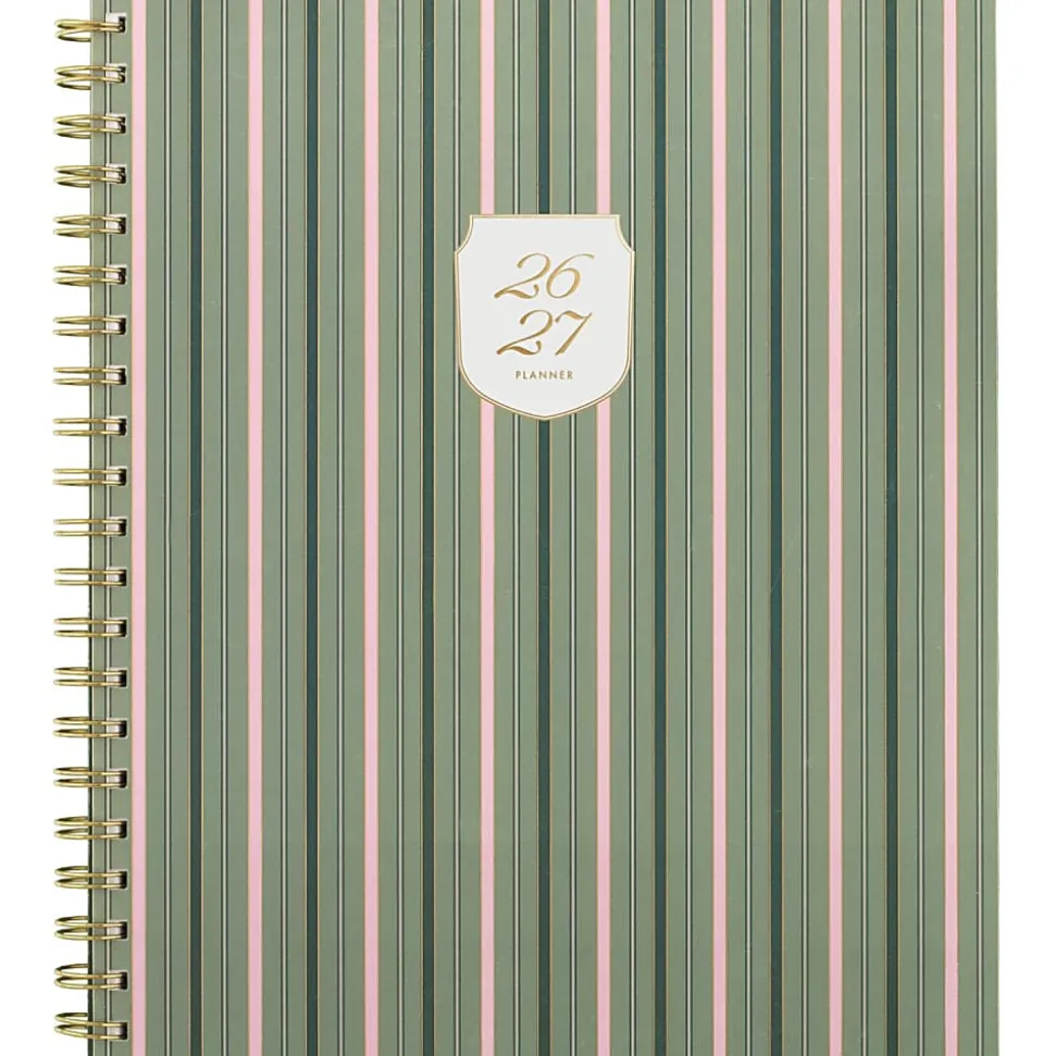 Cherrywood Lane for Mead Cambridge® Academic 2026-2027 Weekly Monthly Planner, Piper Stripe, Large, 8 1/2" x 11"