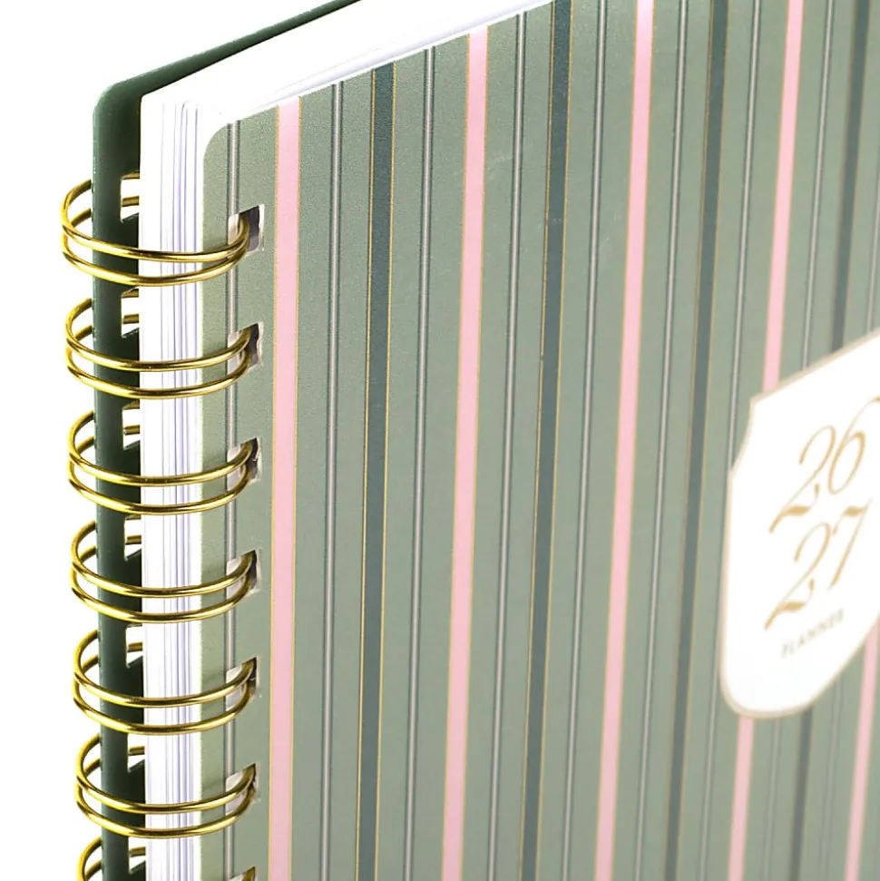 Cherrywood Lane for Mead Cambridge® Academic 2026-2027 Weekly Monthly Planner, Piper Stripe, Large, 8 1/2" x 11"