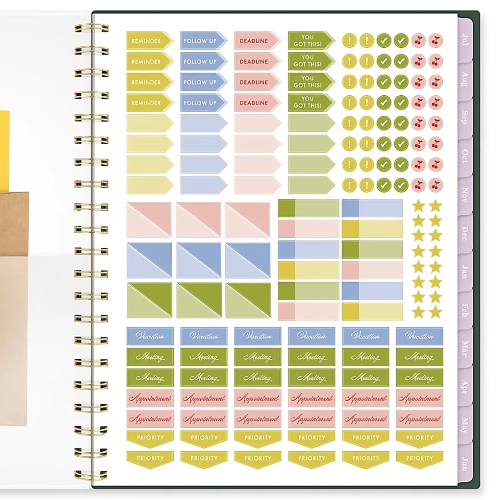 Cherrywood Lane for Mead Cambridge® Academic 2026-2027 Weekly Monthly Planner, Piper Stripe, Large, 8 1/2" x 11"