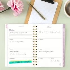 Cherrywood Lane for Mead Cambridge® Academic 2026-2027 Weekly Monthly Planner, Peony Lace, Small, 5 1/2" x 8 1/2"