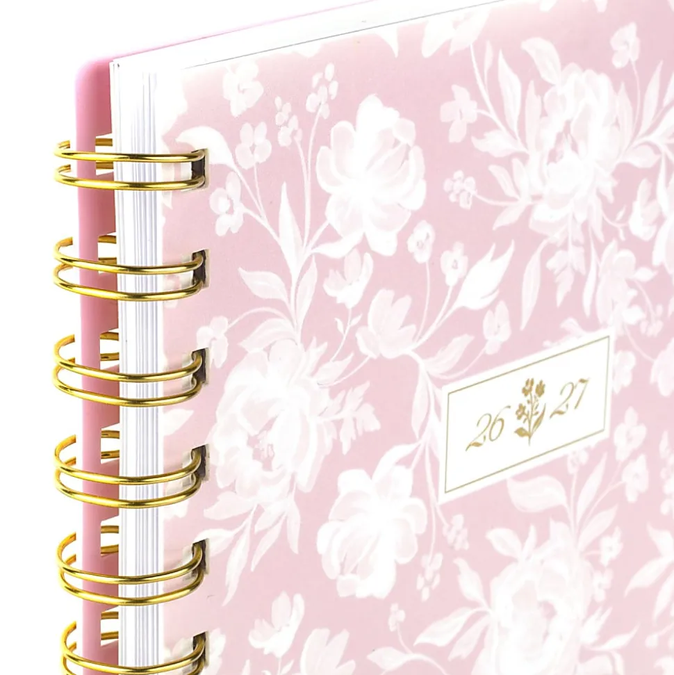 Cherrywood Lane for Mead Cambridge® Academic 2026-2027 Weekly Monthly Planner, Peony Lace, Small, 5 1/2" x 8 1/2"