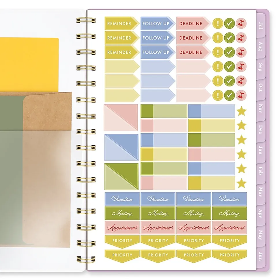 Cherrywood Lane for Mead Cambridge® Academic 2026-2027 Weekly Monthly Planner, Peony Lace, Small, 5 1/2" x 8 1/2"