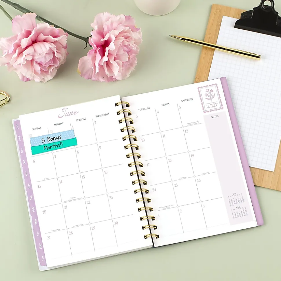 Cherrywood Lane for Mead Cambridge® Academic 2026-2027 Weekly Monthly Planner, Peony Lace, Small, 5 1/2" x 8 1/2"