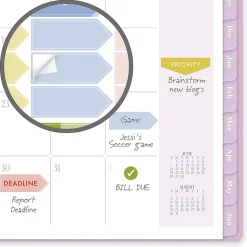Cherrywood Lane for Mead Cambridge® Academic 2026-2027 Weekly Monthly Planner, Peony Lace, Small, 5 1/2