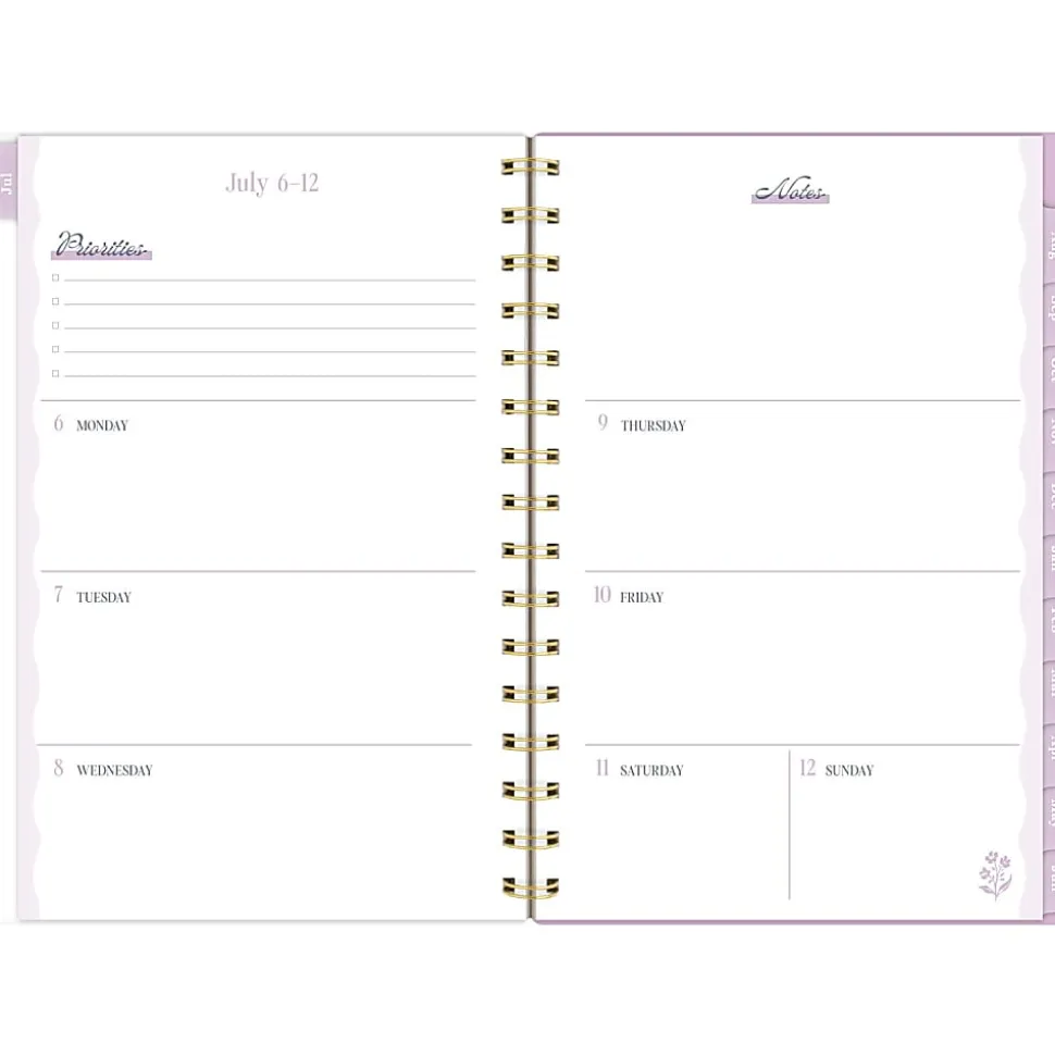 Cherrywood Lane for Mead Cambridge® Academic 2026-2027 Weekly Monthly Planner, Peony Lace, Small, 5 1/2" x 8 1/2"