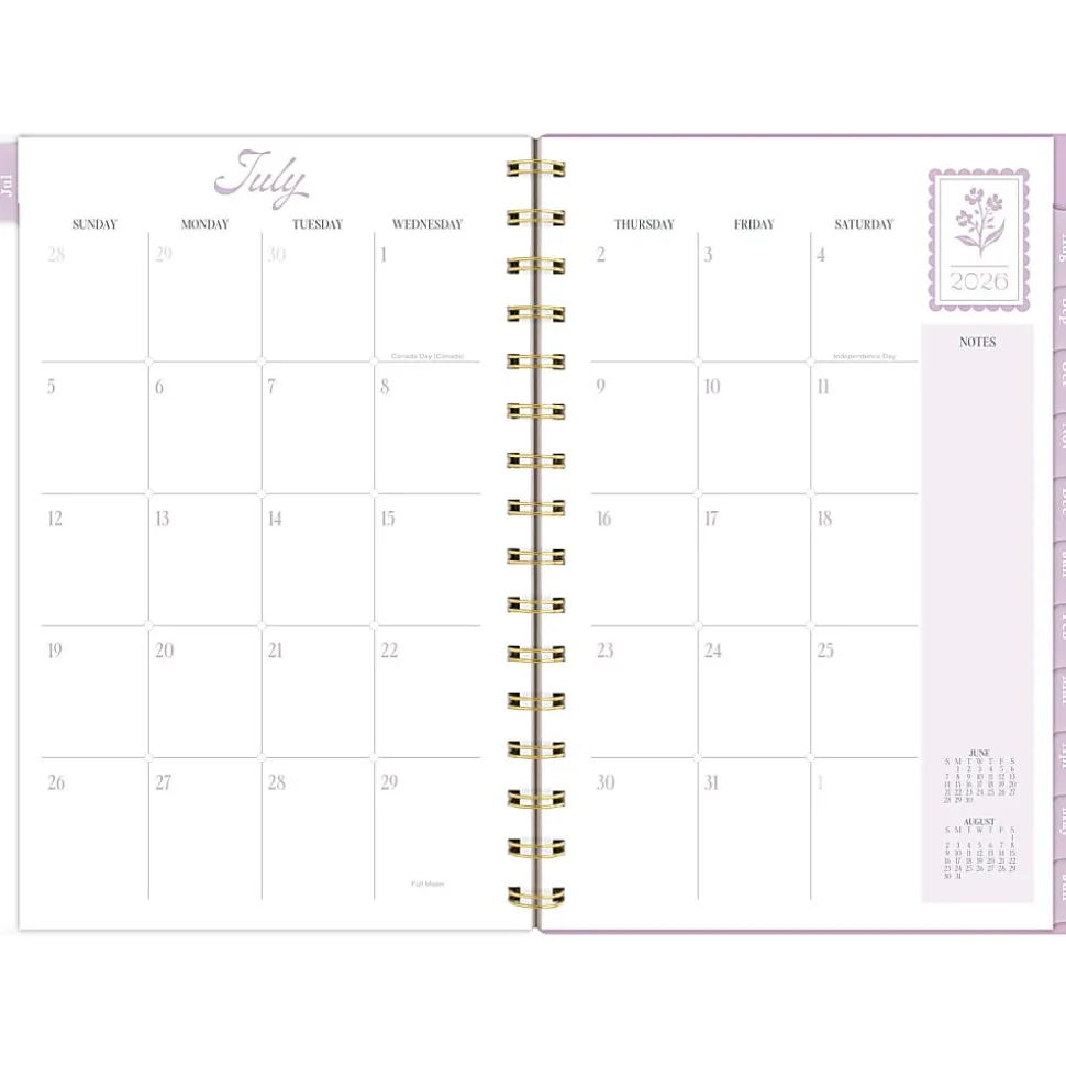 Cherrywood Lane for Mead Cambridge® Academic 2026-2027 Weekly Monthly Planner, Peony Lace, Small, 5 1/2" x 8 1/2"