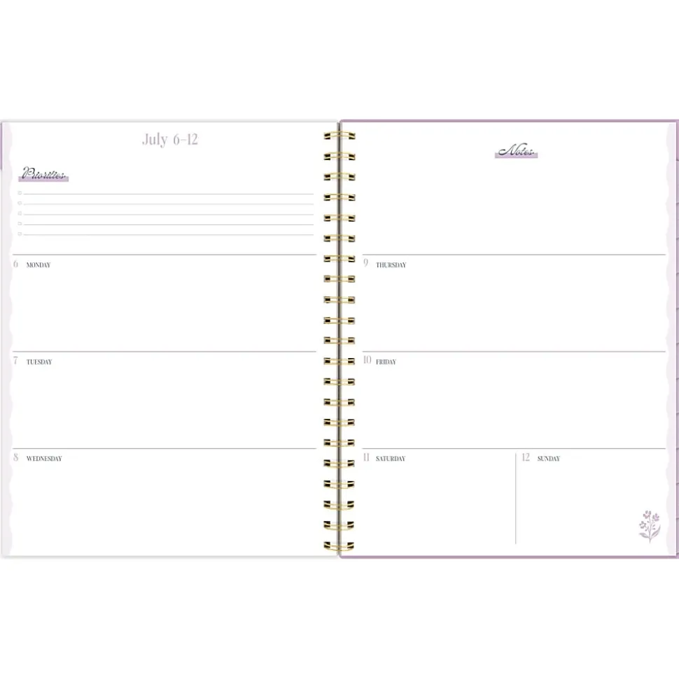 Cherrywood Lane for Mead Cambridge® Academic 2026-2027 Weekly Monthly Planner, Peony Lace, Large, 8 1/2" x 11"