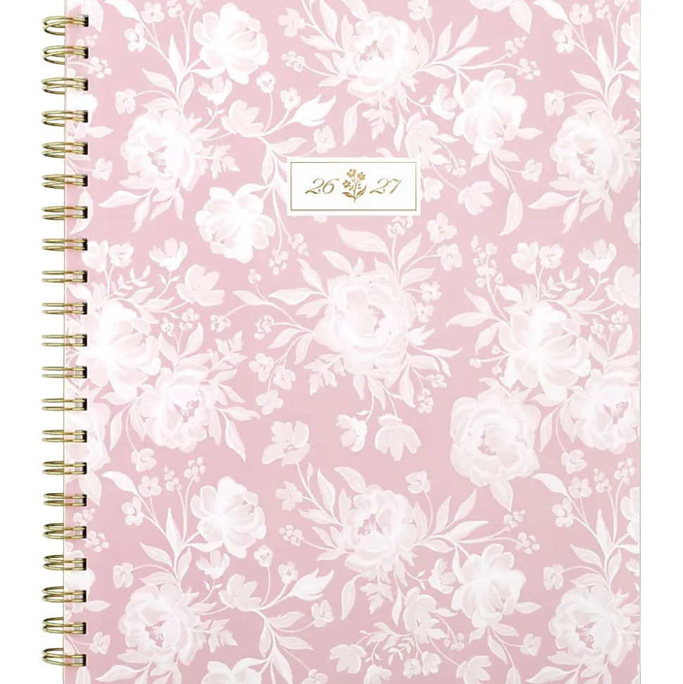 Cherrywood Lane for Mead Cambridge® Academic 2026-2027 Weekly Monthly Planner, Peony Lace, Large, 8 1/2" x 11"