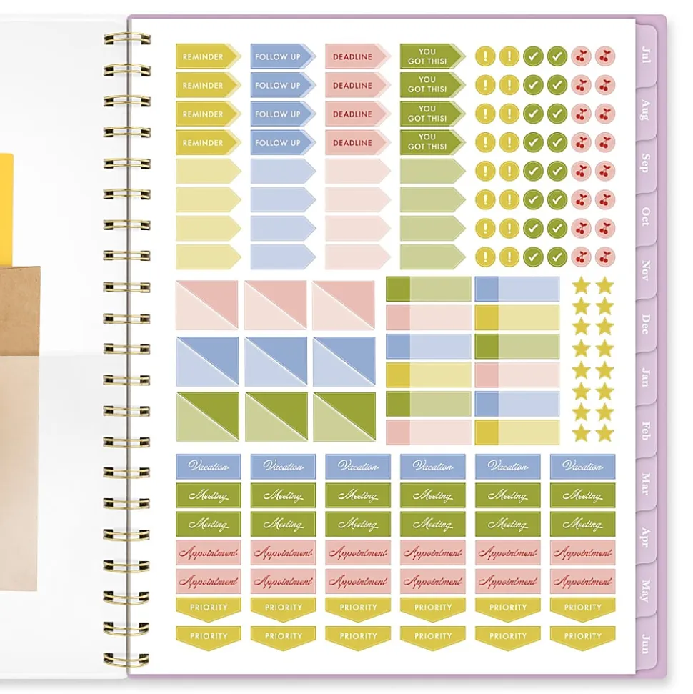 Cherrywood Lane for Mead Cambridge® Academic 2026-2027 Weekly Monthly Planner, Peony Lace, Large, 8 1/2" x 11"