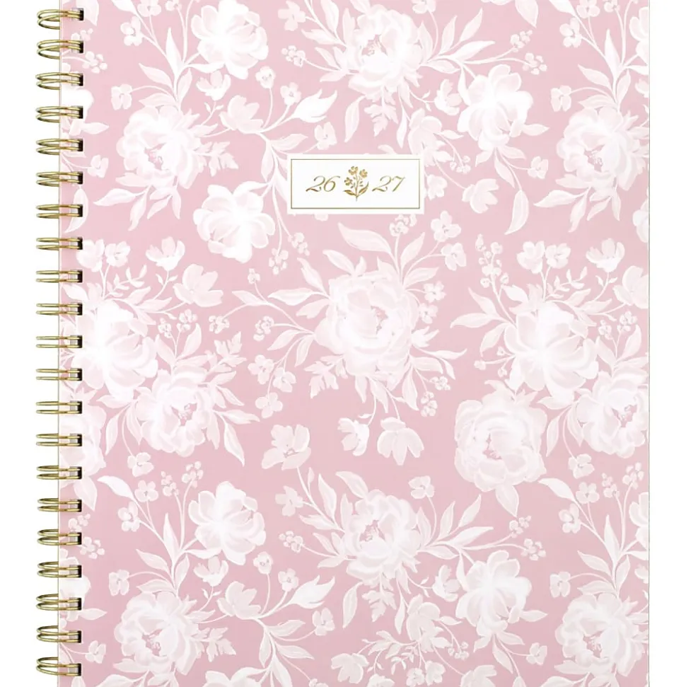 Cherrywood Lane for Mead Cambridge® Academic 2026-2027 Weekly Monthly Planner, Peony Lace, Large, 8 1/2" x 11"