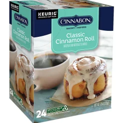 Cinnabon Classic Cinnamon Roll Keurig Single-Serve K-Cup Pods, Light Roast, 24 Pods Per Pack, Case Of 4 Packs