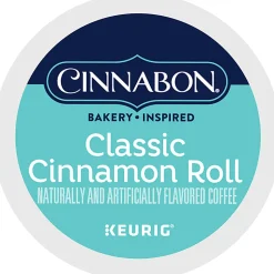 Cinnabon Classic Cinnamon Roll Keurig Single-Serve K-Cup Pods, Light Roast, 24 Pods Per Pack, Case Of 4 Packs