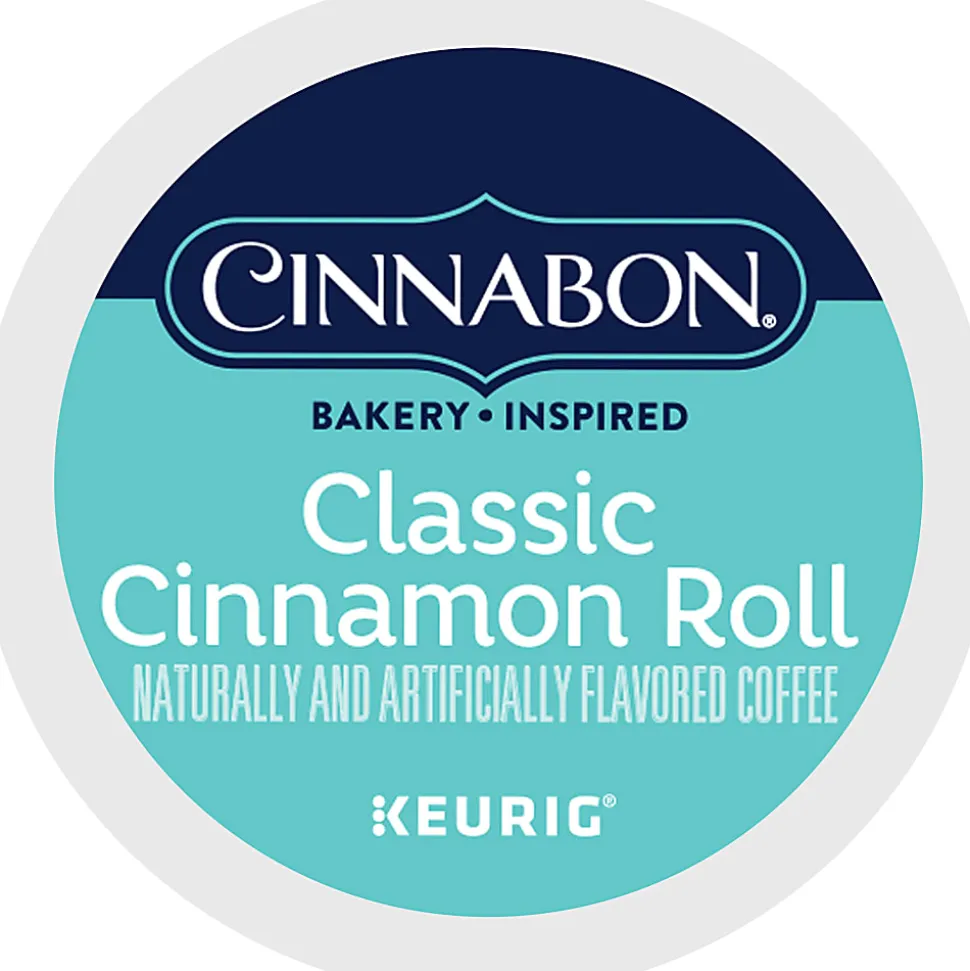 Cinnabon Classic Cinnamon Roll Keurig Single-Serve K-Cup Pods, Light Roast, 24 Pods Per Pack, Case Of 4 Packs