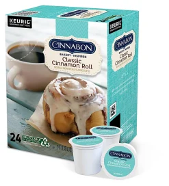 Cinnabon Classic Single-Serve Coffee K-Cup® Pods, Cinnamon Roll, Carton Of 24