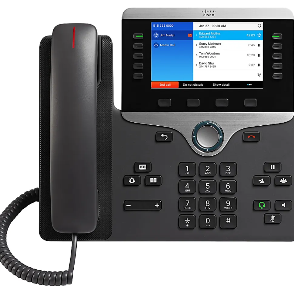 Cisco 8841 IP Phone - Wall Mountable, Desktop - Charcoal Gray - 5x Total Line - VoIP - Caller ID