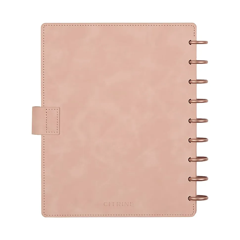 2026 Citrine Monthly/Weekly Classic Disc Bound Planner, 7" x 9-1/4", Blush, January To December, PD0123C008