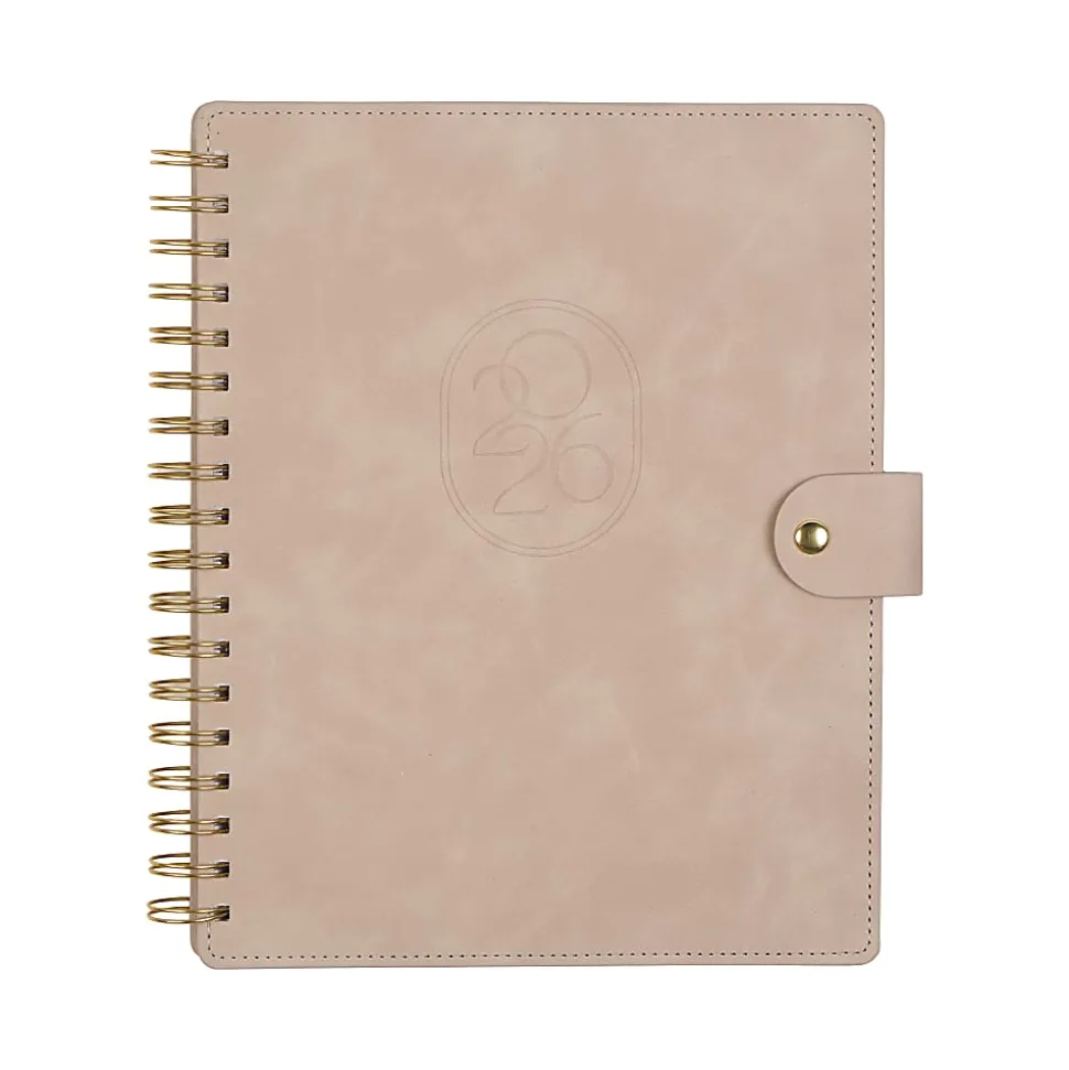 2026 Citrine Monthly/Weekly Classic Customizable Twin Loop Planner, 7" x 9-1/4", Mocha, January To December, PZ0026C017