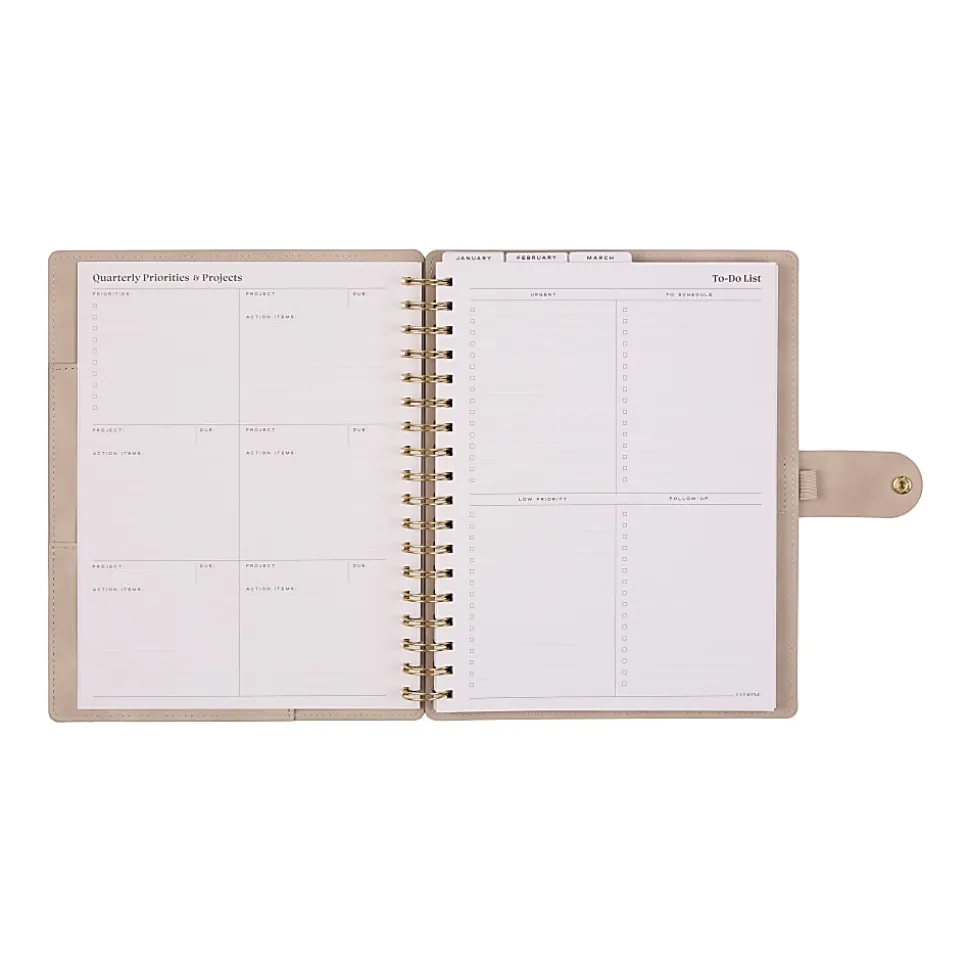 2026 Citrine Monthly/Weekly Classic Customizable Twin Loop Planner, 7" x 9-1/4", Mocha, January To December, PZ0026C017