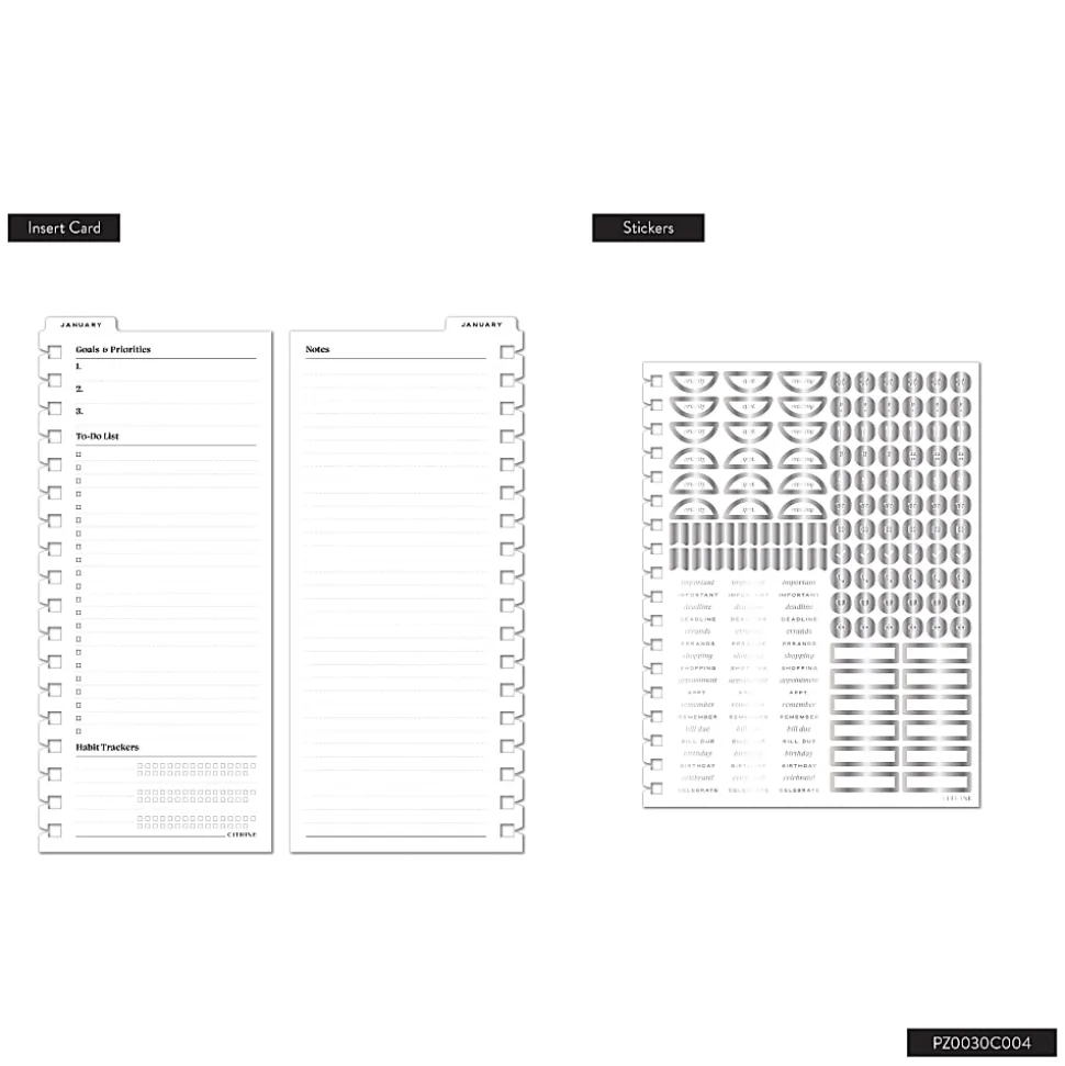 2026 Citrine Monthly/Weekly Classic Customizable Twin Loop Planner, 7" x 9-1/4", Navy Blue, January To December, PZ0030C004