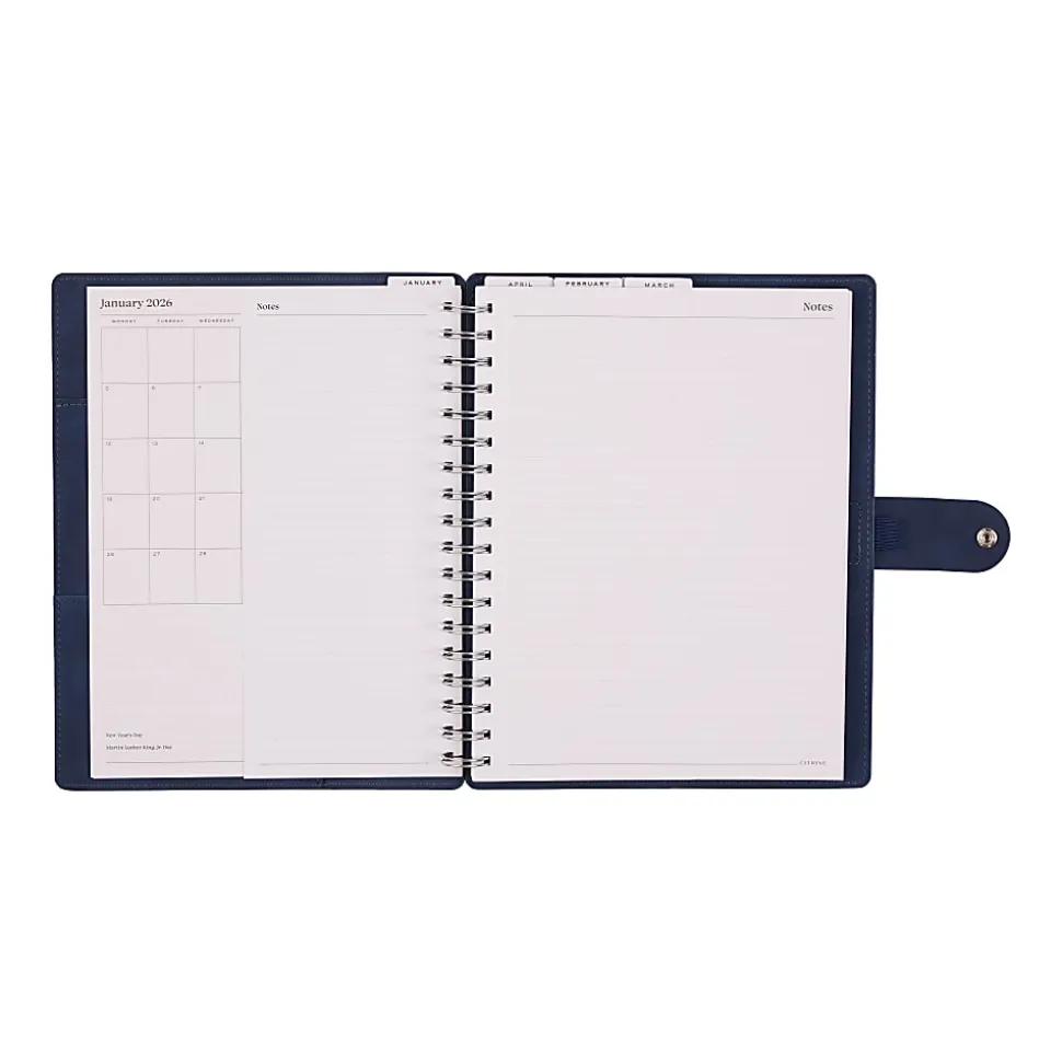 2026 Citrine Monthly/Weekly Classic Customizable Twin Loop Planner, 7" x 9-1/4", Navy Blue, January To December, PZ0030C004